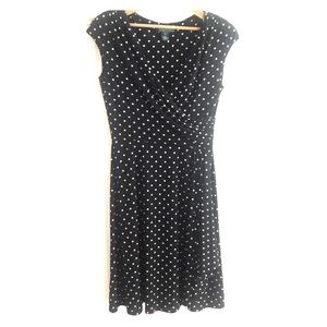 Ralph Lauren B&W Polka Dot Dress- Stretch
